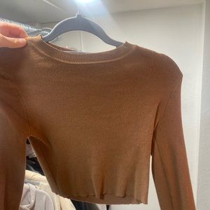 Brown cropped long sleeve